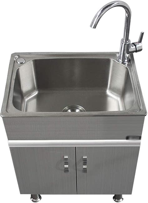 stainless steel laundry tub with cabinet|deep stainless sink with cabinet.